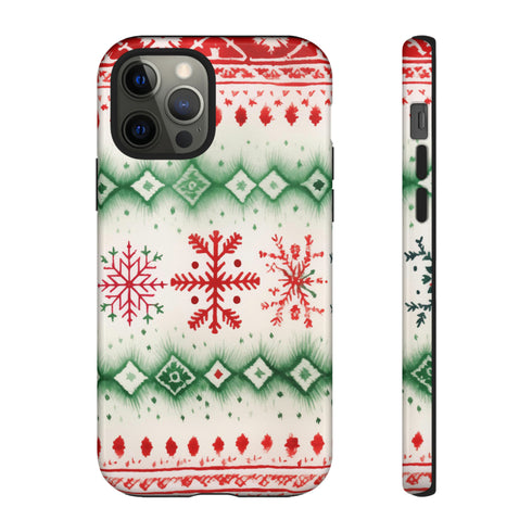 Icelandic Watercolor inspired by Christmas Sweaters - Impact Resistant Phone Case iPhone 12 Pro Glossy